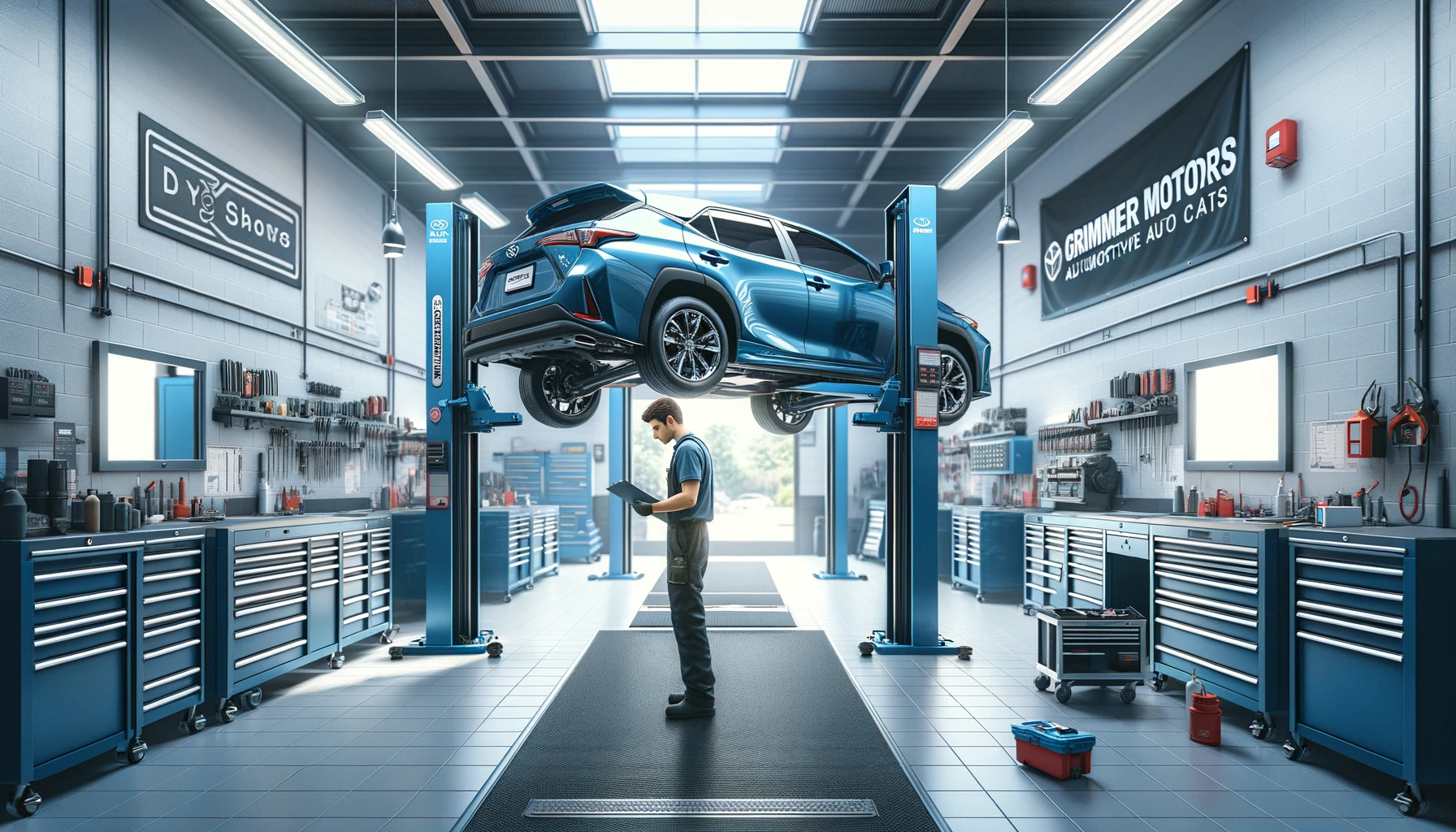 Brake Repairs Mechanic fixing brakes on car