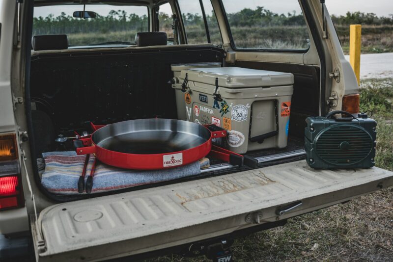 Car trunk with storage box